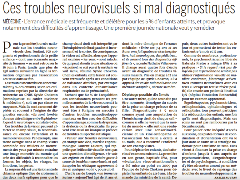 Journal "Le Monde" du 16 juin 2023, la 1ère Journée Nationale des TNV par LYDLT